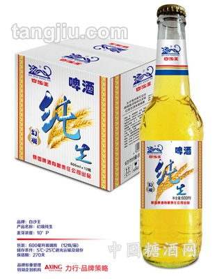 白沙王純生10度啤酒600ml