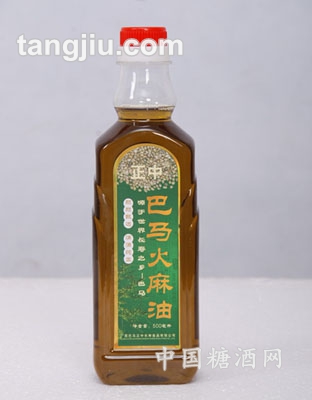 巴馬正中牌純火麻油500ml方瓶裝