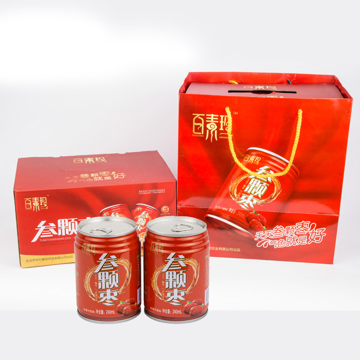 百素珍 叁顆棗240ml*11*2瓶 易拉罐裝 紅棗味果蔬汁飲