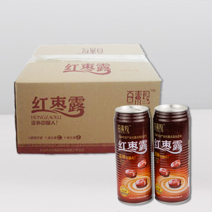 供應(yīng)百素珍 紅棗露500ml*15瓶 易拉罐裝 紅棗味果蔬汁