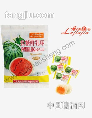 樂(lè)加佳鮮乳球軟糖西瓜味320g