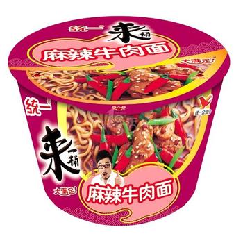 統(tǒng)一盒裝來一桶麻辣牛肉面