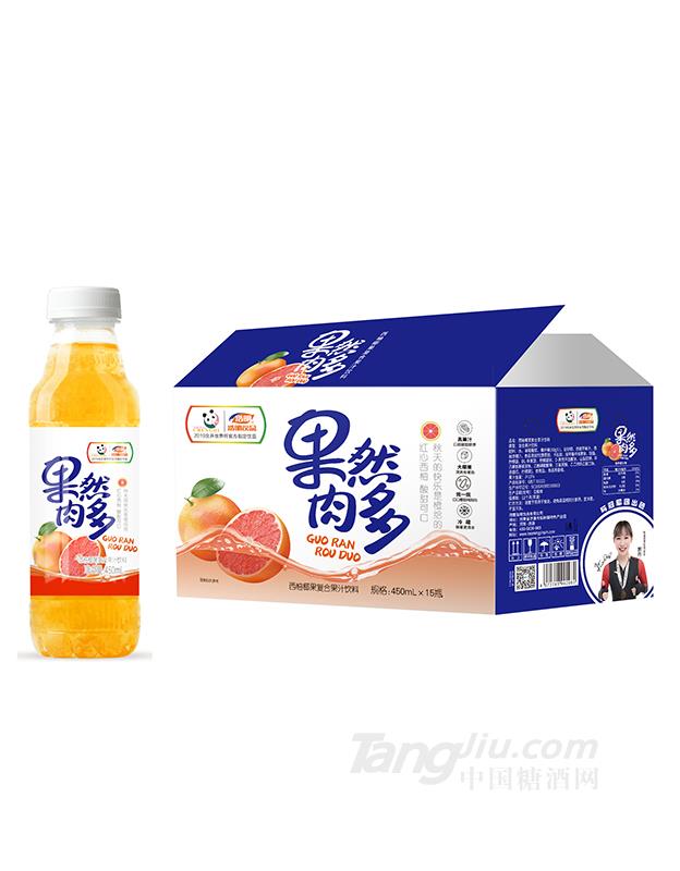 果然肉多西柚椰果復合果汁飲料450ml