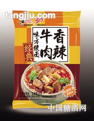 青援經(jīng)典香辣牛肉味方便面89g