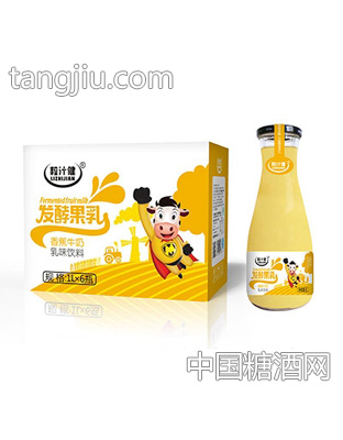 1lx6瓶發(fā)酵果乳粒汁健大口瓶香蕉牛奶